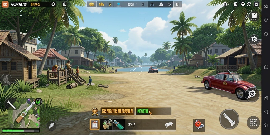 Screenshot gameplay <strong>AKURAT79</strong> menampilkan karakter berinteraksi dalam simulasi kehidupan.