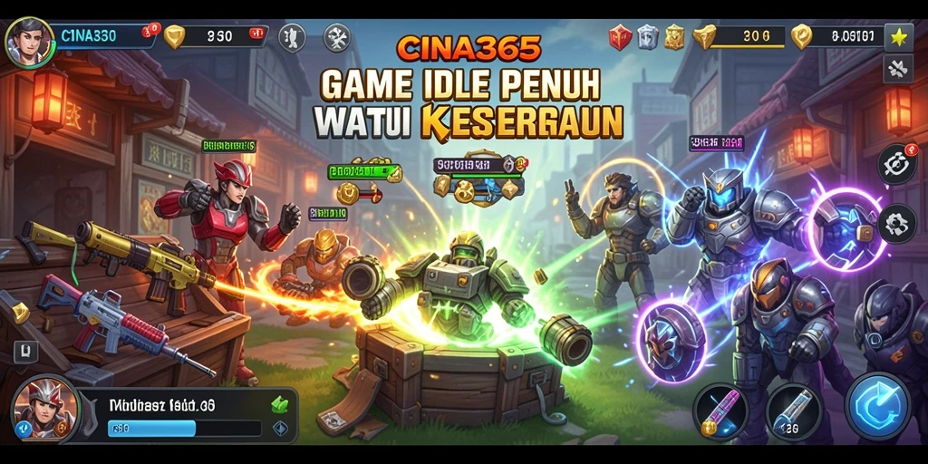 Tampilan gameplay <strong>CINA365</strong> dengan grafis menarik dan mekanisme Idle yang seru.