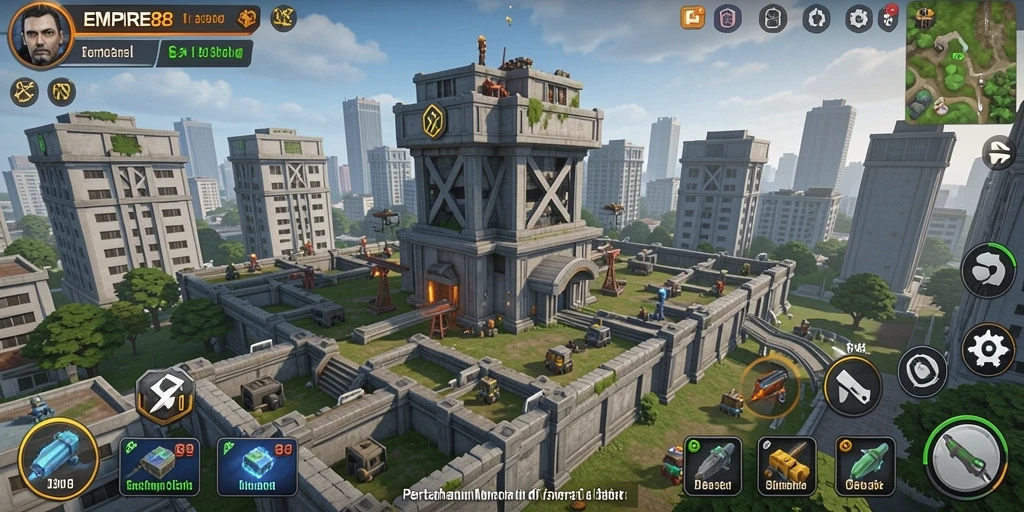 Tangkapan layar gameplay EMPIRE88 menampilkan menara yang siap menghadapi musuh.