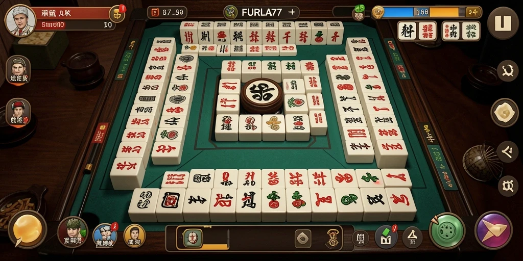 Screenshot FURLA77 menampilkan keseruan permainan Mahjong yang menantang.