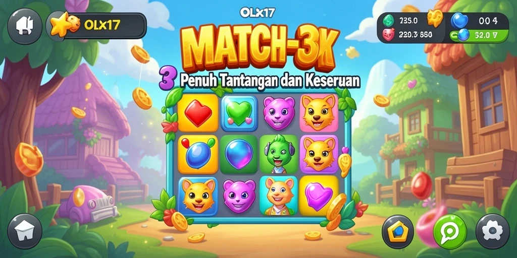 Gameplay menarik OLX17 dengan elemen Match-3 yang menantang.