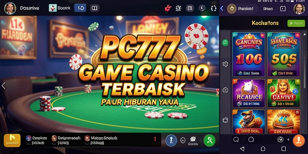 Tampilan gameplay Live Casino yang mendebarkan di PC777.