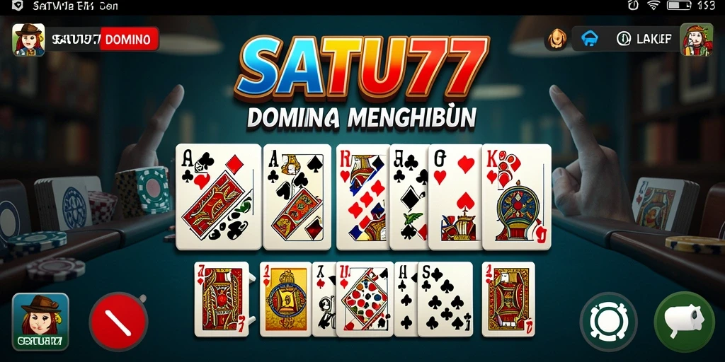Gameplay seru SATU77 dengan teman-teman bermain Domino.