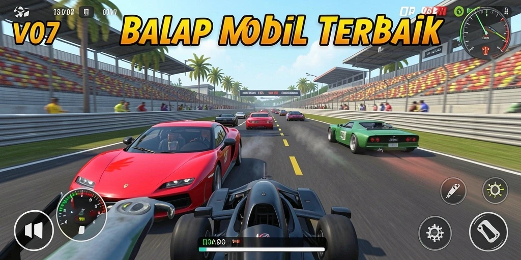 Gameplay mendebarkan dalam game balap V07 yang penuh aksi.